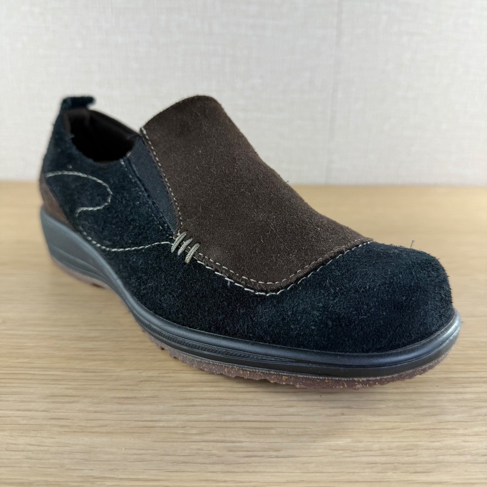 Martino Canada Womens Suede Slip On Shoes Black Brown Loafers 7.5M 132800 03